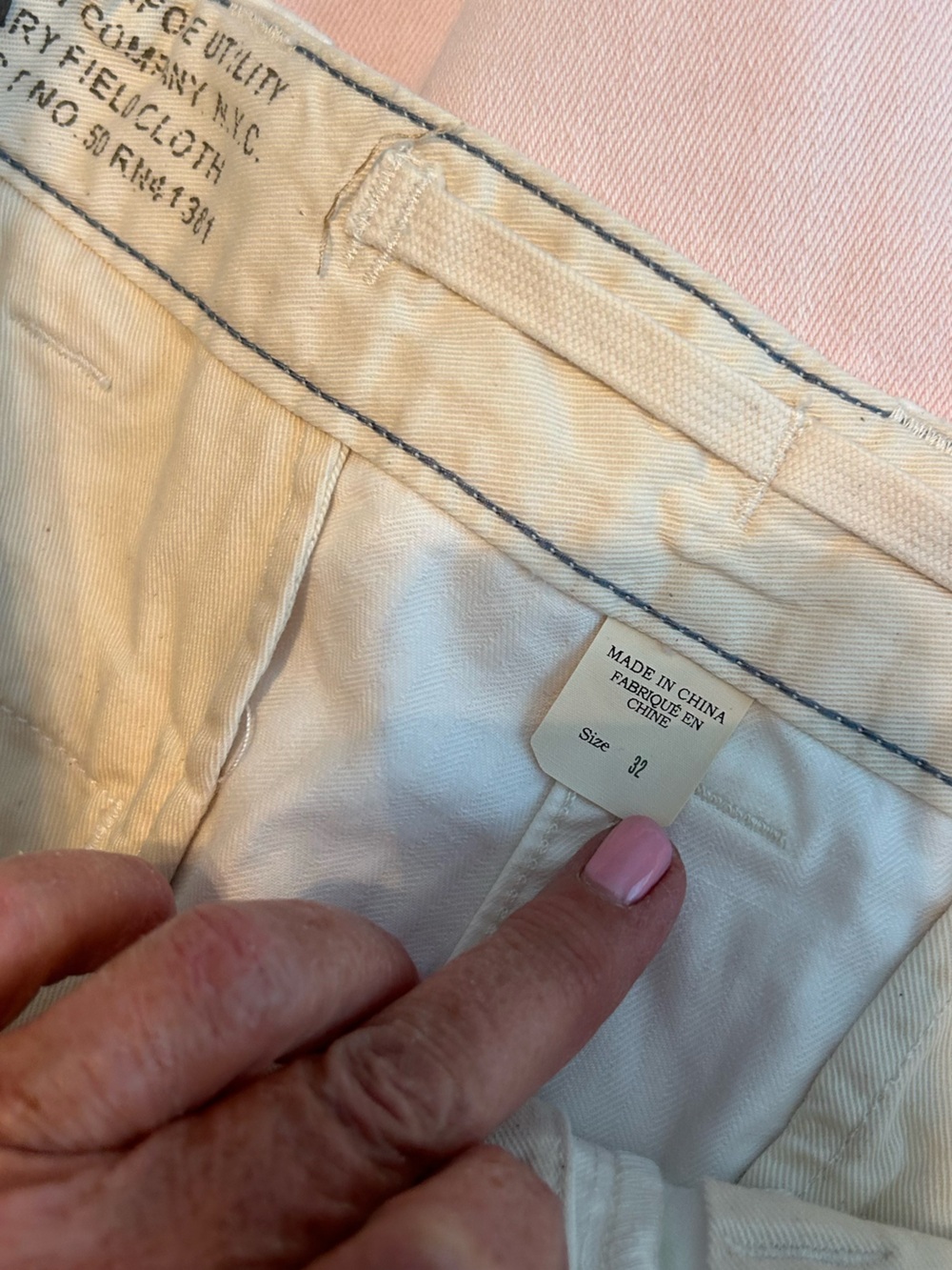 RARE Ralph Lauren Double RL Off White Cotton Flat-Front Field Shorts - Picture 10 of 13